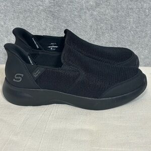 Skechers S Sport Presley Hands Free Step-Ins Slip-On Sneakers-Black-Men Size 10